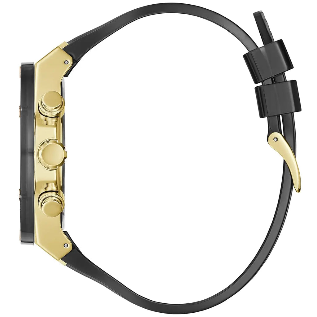 Guess Poseidon Chronograph Black Dial Black Silicone Strap Watch For Men - GW0425G1 Buy Now By Guess