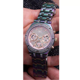 Guess Heiress Multifunction Diamonds Purple Dial Purple Steel Strap Watch for Women - GW0440L3 Buy Now By Guess