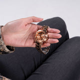 Guess Cosmic Chronograph Rose Gold Dial Rose Gold Steel Strap Watch for Women - GW0465L2 Buy Now By Guess