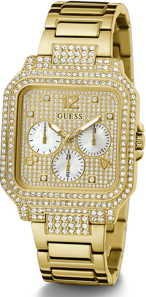 Guess Deco Quartz Crystals Gold Dial Gold Steel Strap Watch For Women - GW0472L2 Buy Now By Guess