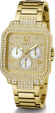 Guess Deco Quartz Crystals Gold Dial Gold Steel Strap Watch For Women - GW0472L2 Buy Now By Guess