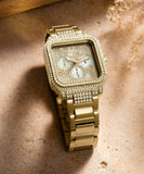 Guess Deco Quartz Crystals Gold Dial Gold Steel Strap Watch For Women - GW0472L2 Buy Now By Guess