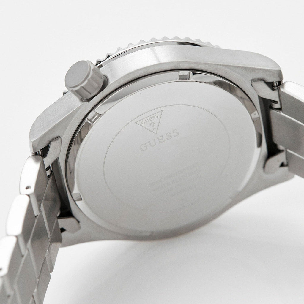 Guess Axle Multifunction Black Dial Silver Steel Strap Watch For Men - GW0488G1 Buy Now By Guess