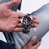 Guess Axle Multifunction Black Dial Silver Steel Strap Watch For Men - GW0488G1 Buy Now By Guess