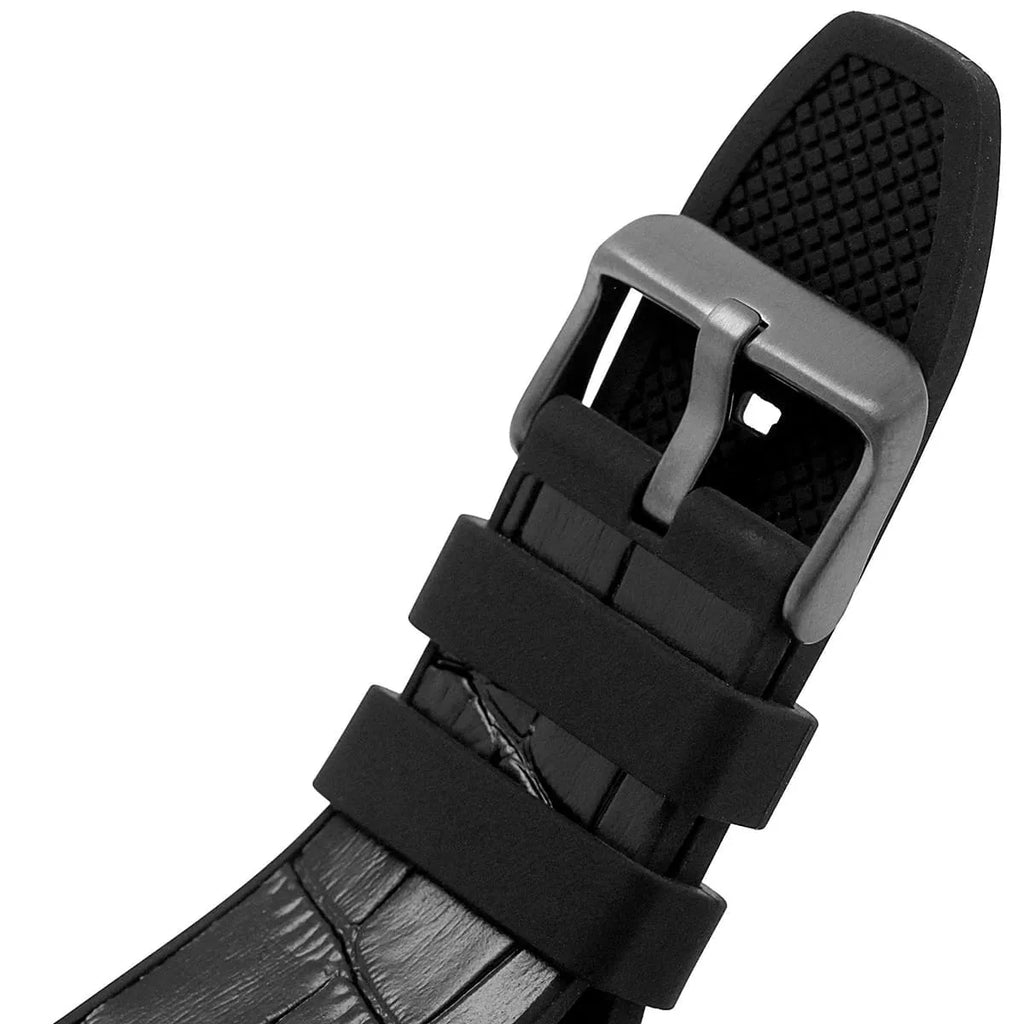 Guess Edge Chronograph Black Dial Black Leather Strap Watch For Men - GW0492G1 Buy Now By Guess