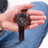 Guess Edge Chronograph Brown Dial Brown Leather Strap Watch For Men - GW0492G2 Buy Now By Guess