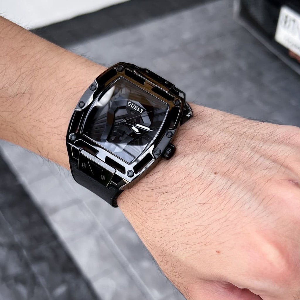 Guess Legend Black Dial Black Silicone Strap Watch For Men - GW0500G2 Buy Now By Guess