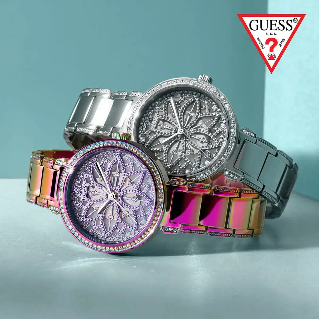 Guess Lily Quartz Silver Dial Silver Steel Strap Watch For Women - GW0528L1 Buy Now By Guess