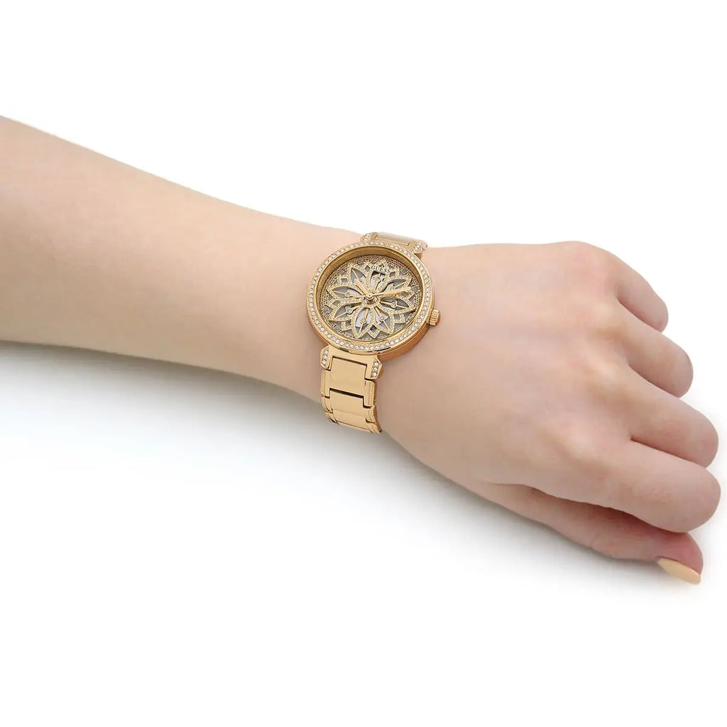 Guess Lily Quartz Gold Dial Gold Steel Strap Watch For Women - GW0528L2 Buy Now By Guess