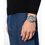 Guess Edge Chronograph Black Dial Silver Steel Strap Watch For Men - GW0539G1 Buy Now By Guess