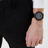 Guess Edge Chronograph Black Dial Black Steel Strap Watch For Men - GW0539G3 Buy Now By Guess