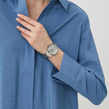 Guess Fusion Chronograph Crystals Silver Dial Silver Steel Strap Watch For Women - GW0552L1 Buy Now By Guess