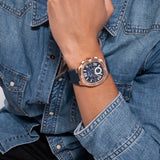 Guess Headline Multifunction Quartz Blue Dial Blue Silicone Strap Watch For Men - GW0571G2 Buy Now By Guess