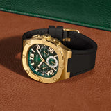 Guess Headliner Multifunction Green Dial Black Silicone Strap Watch For Men - GW0571G3 Buy Now By Guess