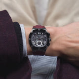 Guess Headline Multifunction Grey Dial Burgundy Silicone Strap Watch For Men - GW0571G4 Buy Now By Guess