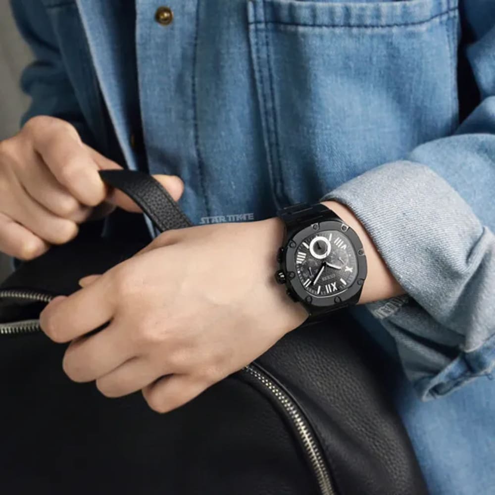 Guess Headliner Multifunction Black Dial Black Steel Strap Watch For Men - GW0572G3 Buy Now By Guess