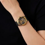 Guess Asteria Multifunction Gold Dial Black Rubber Strap Watch For Women - GW0620L2 Buy Now By Guess