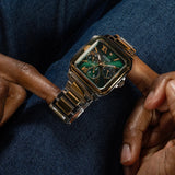 Guess Dress Chronograph Multifunction Green Dial Two Tone Steel Strap Watch For Men - GW0631G1 Buy Now By Guess