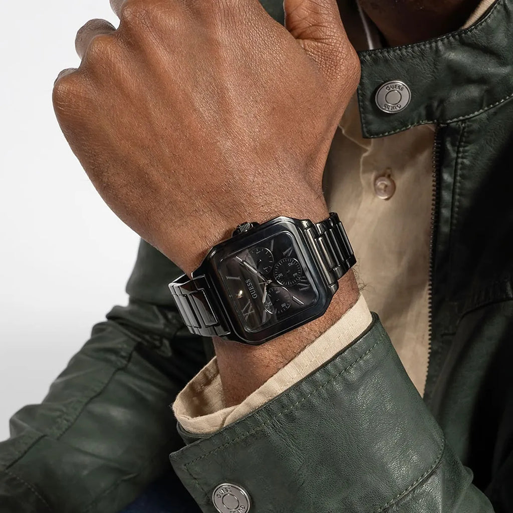 Guess Integrity Analog Black Dial Black Steel Strap Watch for Men - GW0631G2 Buy Now By Guess