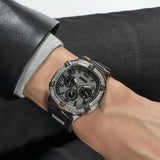 Guess Duke Crystals Black Dial Black Silicone Strap Watch For Men - GW0641G1 Buy Now By Guess