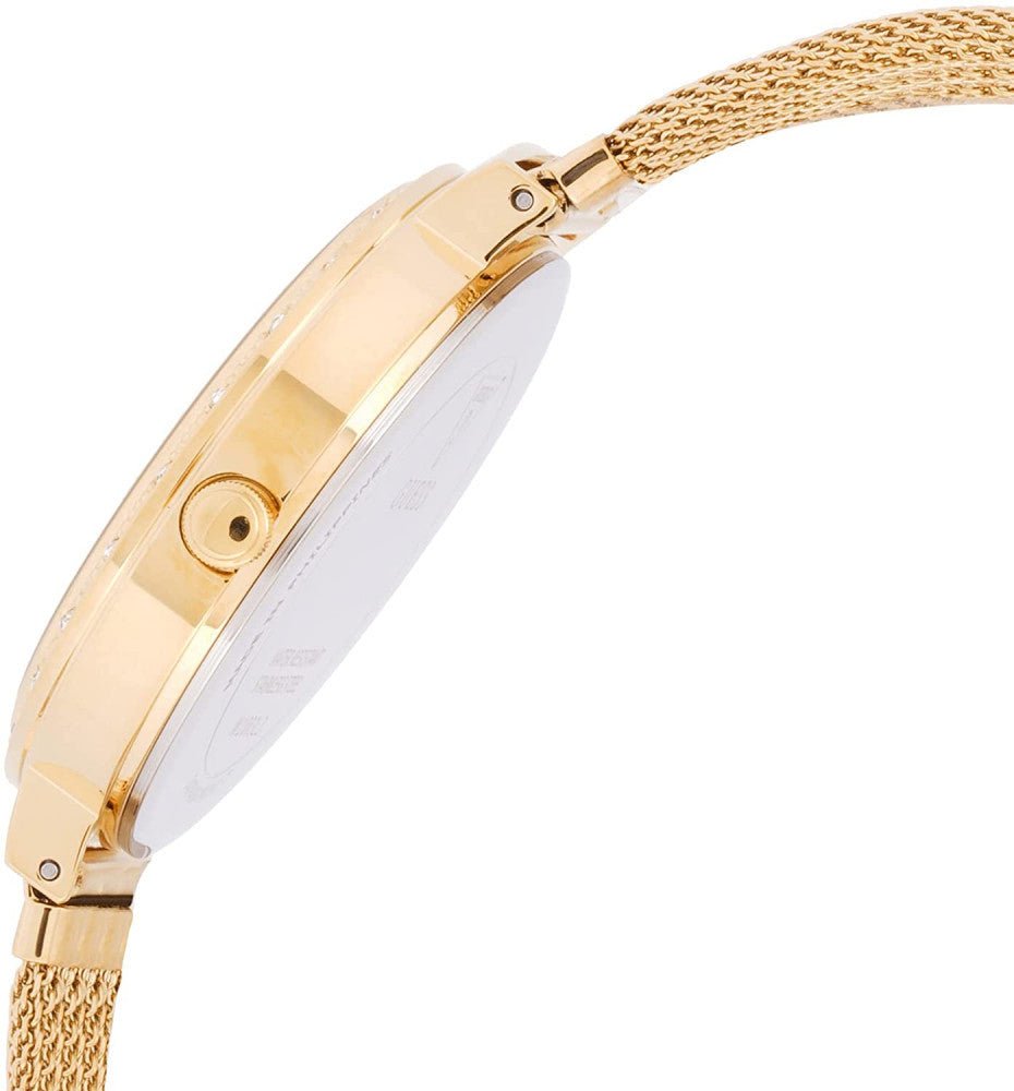 Guess Chiffon Gold Dial Gold Mesh Bracelet Watch For Women - W1083L2 Buy Now By Guess