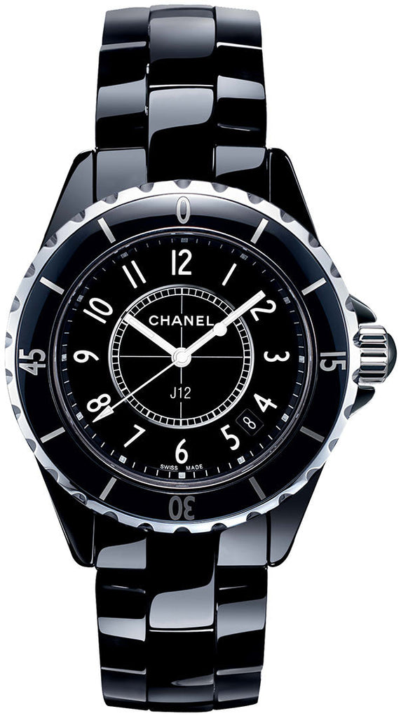 Chanel J12 Quartz Ceramic Black Dial Black Steel Strap Watch for Women - J12 H0682 Buy Now By Chanel
