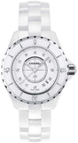Chanel J12 Diamonds Ceramic White Dial White Steel Strap Watch for Women - J12 H1628 Buy Now By Chanel