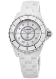 Chanel J12 Diamonds Quartz Ceramic White Dial White Steel Strap Watch for Women - J12 H2422 Buy Now By Chanel
