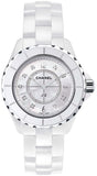 Chanel J12 Diamonds Quartz Ceramic White Dial White Steel Strap Watch for Women - J12 H2422 Buy Now By Chanel