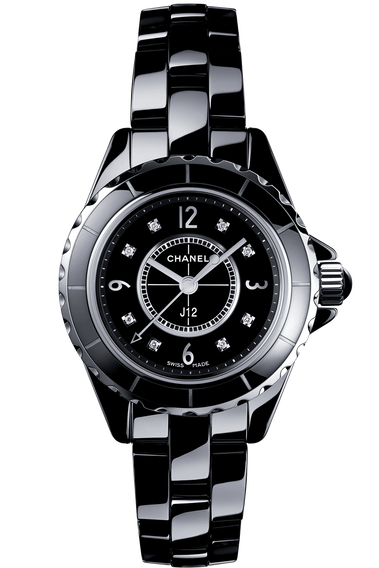Chanel J12 Diamonds Black Dial Black Steel Strap Watch for Women - J12 H2569 Buy Now By Chanel