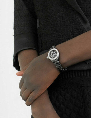 Chanel J12 Diamonds Ceramic Black Dial Black Steel Strap Watch for Women - J12 H3108 Buy Now By Chanel