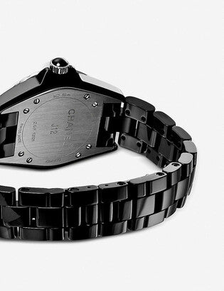 Chanel J12 Diamonds Ceramic Black Dial Black Steel Strap Watch for Women - J12 H3108 Buy Now By Chanel