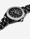 Chanel J12 Diamonds Ceramic Black Dial Black Steel Strap Watch for Women - J12 H3108 Buy Now By Chanel