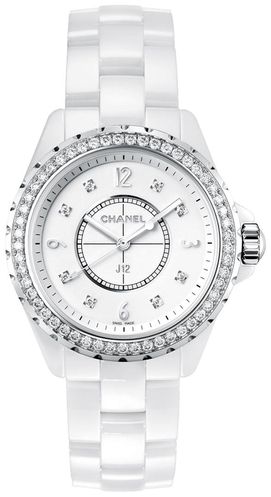 Chanel J12 Quartz Diamonds White Dial White Steel Strap Watch for Women - J12 H3110 Buy Now By Chanel