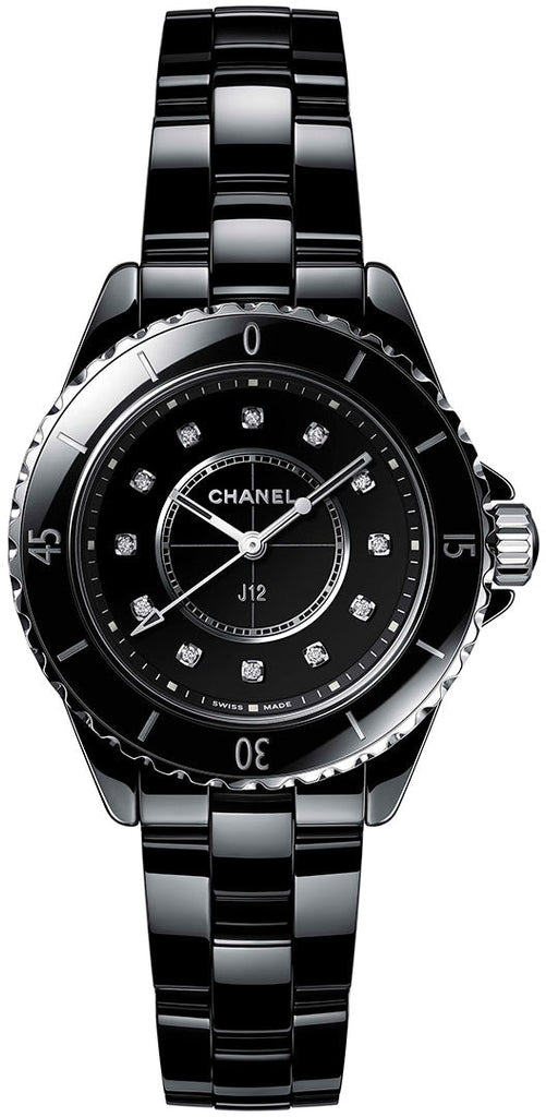Chanel J12 Quartz Diamonds Black Dial Black Steel Strap Watch for Women - J12 H5701 Buy Now By Chanel
