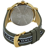 Versace V-Circle Quartz Green Dial Green Leather Strap Watch for Men - VEBQ01519 Buy Now By Versace