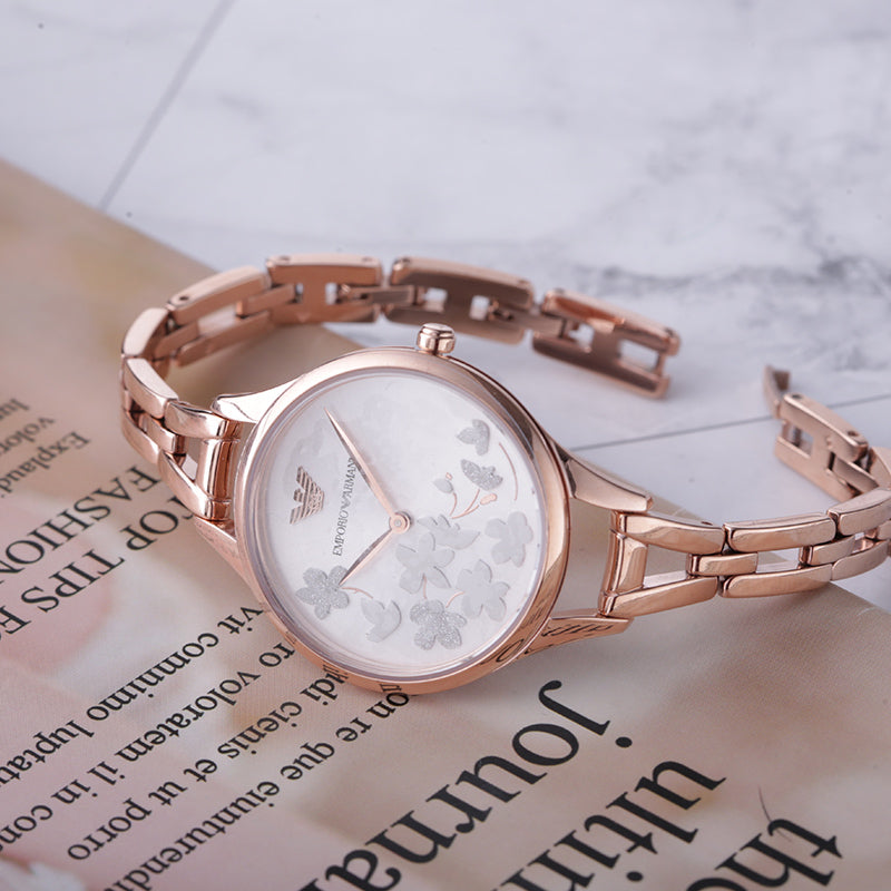 Emporio Armani Aurora Quartz Silver Dial Gold Steel Strap Watch For Women - AR11108 Buy Now By Emporio Armani