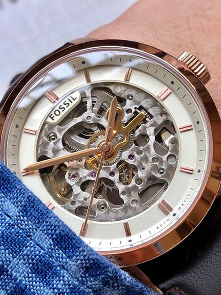 Fossil Townsman Automatic Skeleton White Dial Brown Leather Strap Watch for Men - ME3078 Buy Now By Fossil