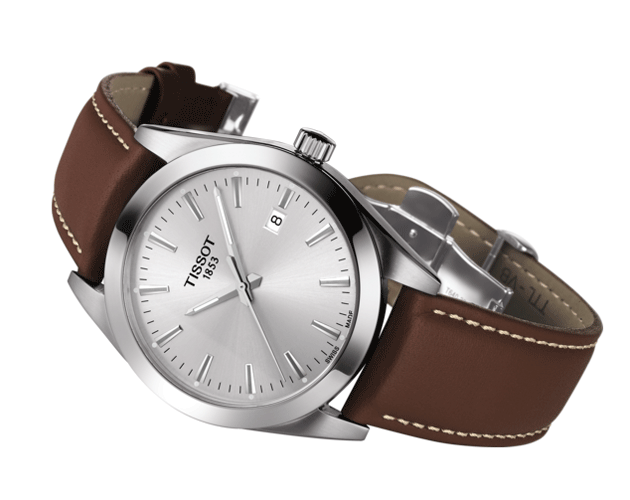 Tissot Gentleman Silver Dial Brown Leather Strap Watch For Men - T127.410.16.031.00 Buy Now By Tissot