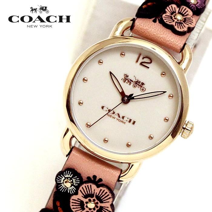 Coach Delancey White Dial Floral Pink Leather Strap Watch for Women - 14502817 Buy Now By Coach