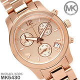 Michael Kors Runway Chronograph Rose Gold Dial Rose Gold Steel Strap Watch for Women - MK5430 Buy Now By Michael Kors