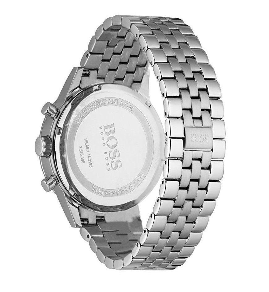 Hugo Boss Aeroliner Chronograph Black Dial Silver Steel Strap Watch For Men - 1512446 Buy Now By Hugo Boss