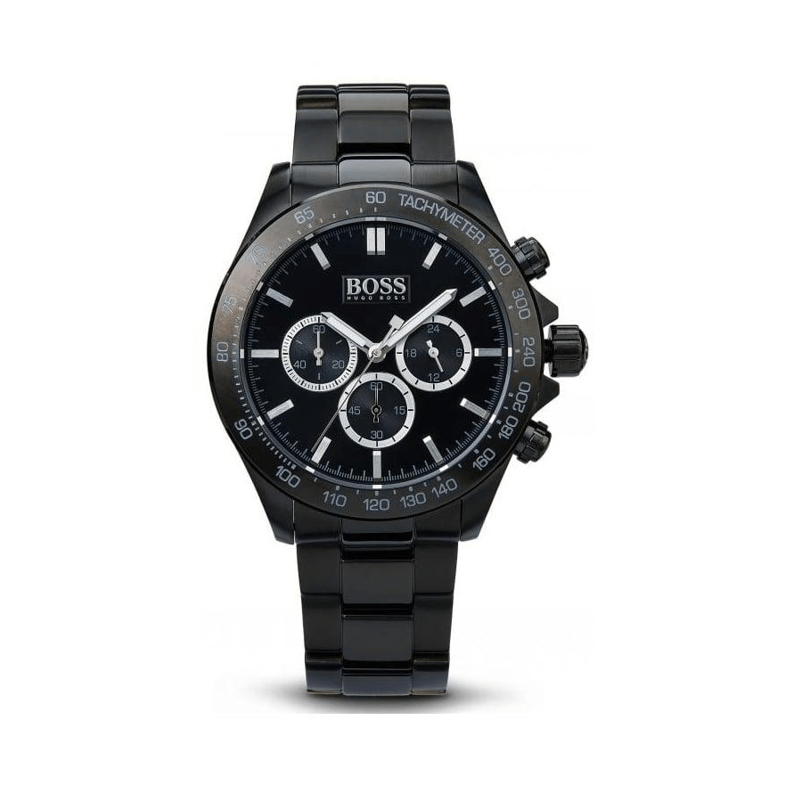 Hugo Boss Ikon Chronograph Black Dial Black Steel Strap Watch for Men - 1512961 Buy Now By Hugo Boss