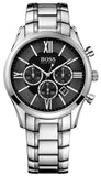 Hugo Boss Ambassador Chronograph Black Dial Silver Steel Strap Watch For Men - HB1513196 Buy Now By Hugo Boss