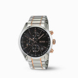 Hugo Boss Grand Prix Black Dial Two Tone Steel Strap Watch for Men - 1513473 Buy Now By Hugo Boss