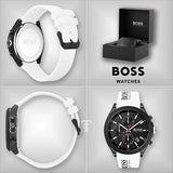 Hugo Boss Velocity Black Dial White Rubber Strap Watch for Men - 1513718 Buy Now By Hugo Boss