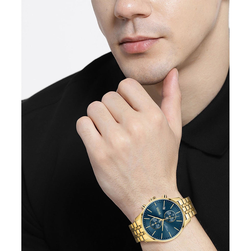 Hugo Boss Trophy Grey Dial Rose Gold Steel Strap Watch for Men - 1513632 Buy Now By Hugo Boss