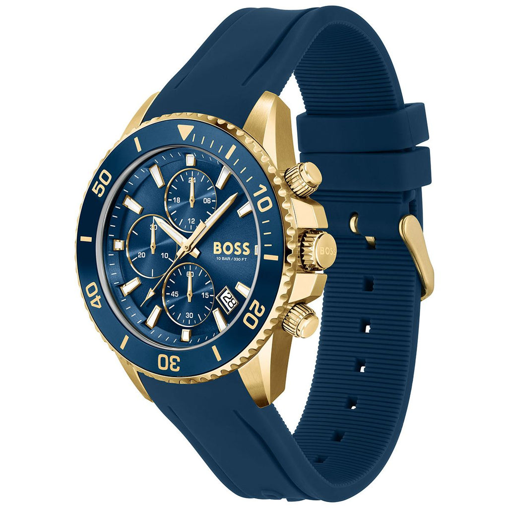 Hugo Boss Admiral Blue Dial Blue Rubber SIlicon Strap Watch for Men - 1513965 Buy Now By Hugo Boss