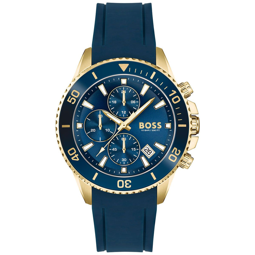 Hugo Boss Admiral Blue Dial Blue Rubber SIlicon Strap Watch for Men - 1513965 Buy Now By Hugo Boss