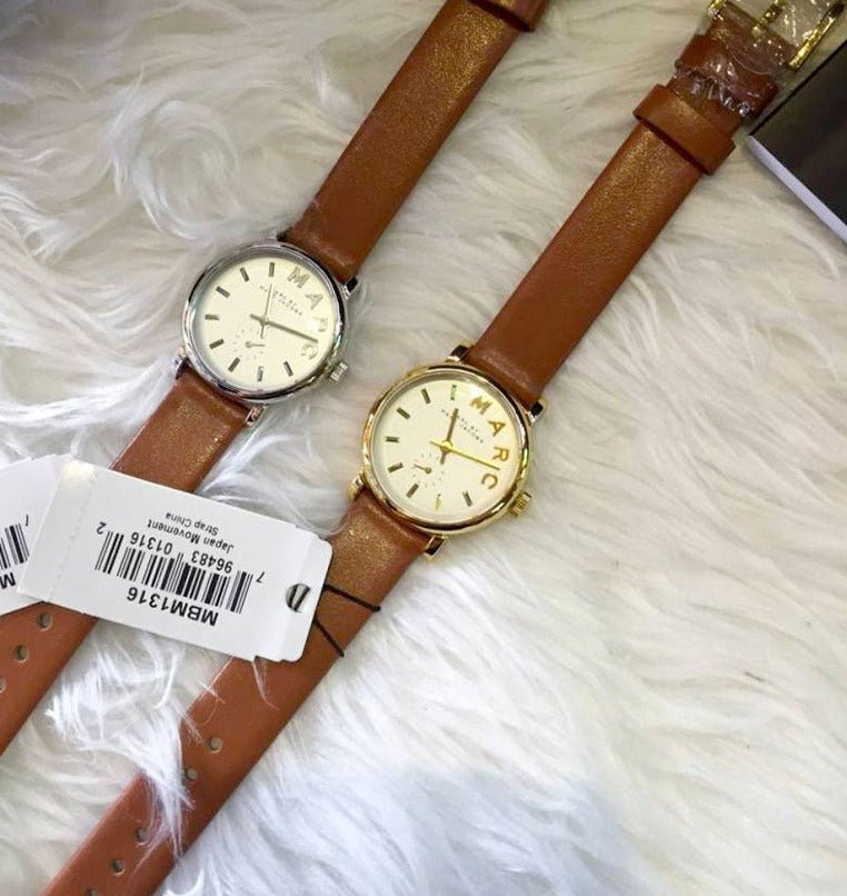 Marc Jacobs Baker White Dial Brown Leather Strap Watch for Women - MBM1270 Buy Now By Marc Jacobs